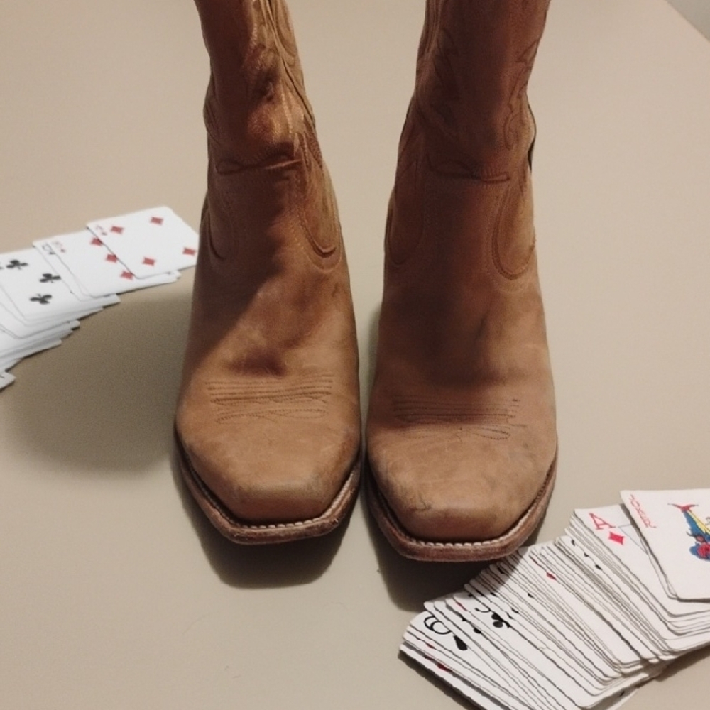 Moonshine Spirit Crazy Horse Leather Tan Cowboy Boots Mens 8.5 Brad Paisley - Picture 5 of 7